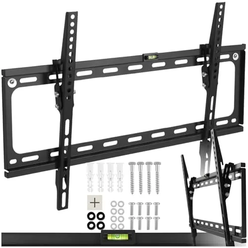tectake® TV Wandhalterung, Fernseher Halterung neigbar, Monitor Halterung, Bildschirmhalterung, Fernseher Wandhalterung, für 32