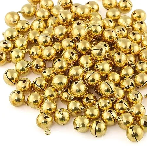 120Stk Mini Glöckchen Gold Kupfer Schellen Glocken für Basteln Schmuck Deko Weihnachten Geschenkverpackung – 12mm