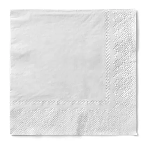 Mank Tissue-Servietten 40 x 40 cm ¼ Falz | Premium Einweg-Serviette | Dinner Serviette | Uni | Basic | 100 Stück | (Weiß, 40 x 40 cm)