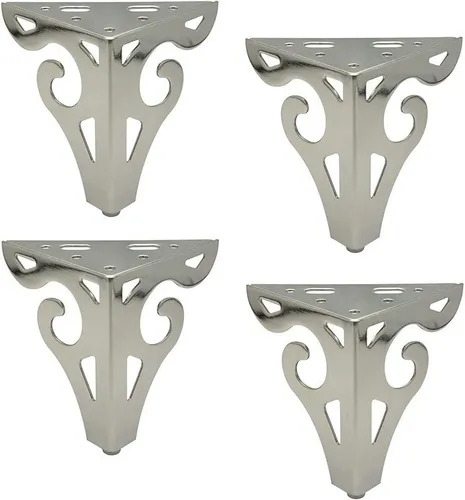 WAGNER design yourself Möbelfuß SOFA WINGS 4er Set - Möbelfüße im romantischen Landhausstil, hochglanzverchromt und mit bodenschonenden Noppen, ideal für Palettenmöbel und Vintage-Look.