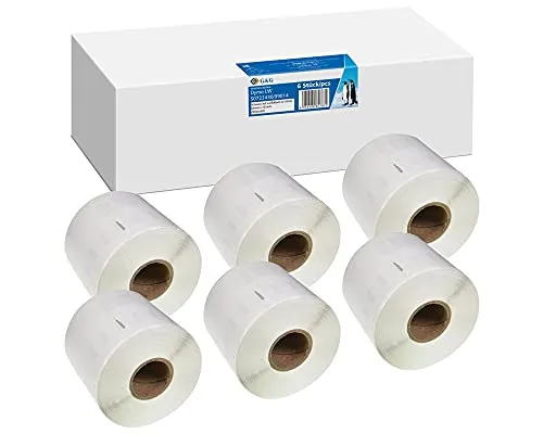 G&G Etiketten VORTEILSPACK 6 x 220 - Versandaufkleber & Kennzeichnungen, kompatibel mit Dymo S0722430/99014, 54mm x 101mm, ideal für effizientes Etikettieren mit 6x220 Etiketten im Vorteilspack.