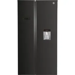 HOOVER HHSBSO 6174BWD Side-by-Side Kühlschrank - Schwarz - Freistehender Side-by-Side Kühlschrank mit 560 l Gesamtvolumen, No Frost Technologie und praktischen Funktionen wie Wasserspender und Super Cooling.