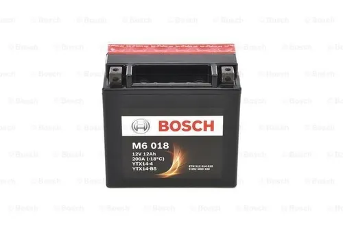 Bosch | Motorradbatterie M6 (AGM) - 12 Volt, 12 Ah, 180 A (0092M60180)