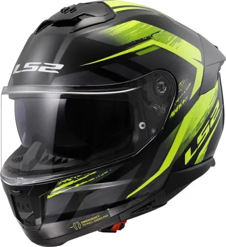 LS2 Motorradhelm FF808 Stream II Fury - Integriertes Sonnenvisier - Motorradhelm mit elegantem Design, kratzfestem Visier und integrierter Sonnenblende für optimalen Fahrkomfort in der Stadt und auf Landstraßen.