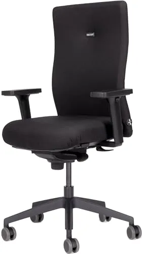 bümö SitzMeister Bürostuhl ergonomisch, Vollpolster in schwarz - Ergonomischer Drehstuhl mit Rollen, Stuhl mit Armlehne, Synchronmechanik UVM. - Belastbarkeit 150 kg