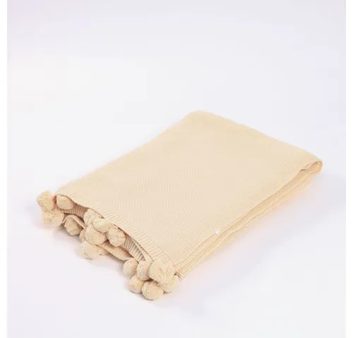 Wohndecke Baumwolldecke ELIA in beige von Home Deluxe