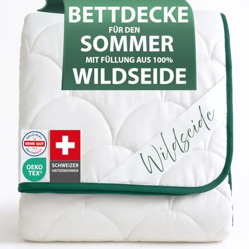 Welldora Sommerdecke 100x135 | Leichte Bettdecke mit Wildseide