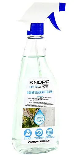 KNOPP Grünbelagentferner, Effizientes Spray zum Entfernen von Algen und Grünbelag, ideal auch für Holz und Kunststoff, gebrauchsfertig, 500ml