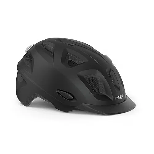 MET Mobilite Helm schwarz - Fahrradhelm mit In-Mould-Polycarbonat-Schale und Safe-T-Mid-Anpassungssystem für optimalen Sitz und Sicherheit, ideal für Radfahrer.