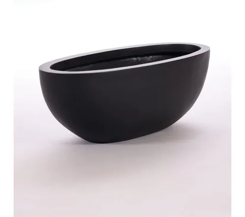 Elegant Einrichten Pflanzkübel Fiberglas ovalförmig 65x31xH25cm elegant schwarz-matt (1 St)