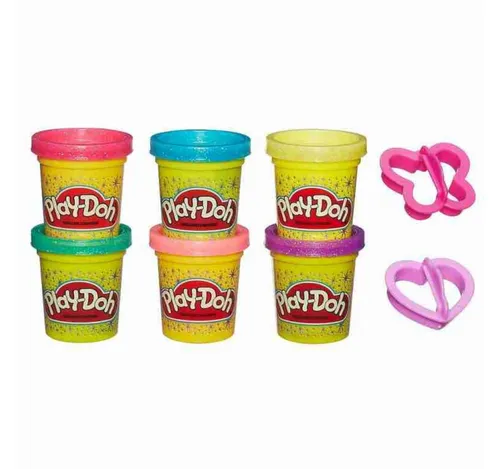 Play-Doh Sparkle Glitzerknete - 6 Stück - Modellieren mit funkelnder Knete für kreative Kinder, ideal für stundenlangen Spielspaß und fördert die Fantasie.