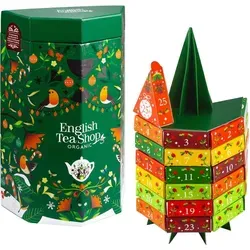 ETS - Tee Adventskalender Tannenbaum bio - Bio Tee Adventskalender im Tannenbaum-Design mit 24 Pyramidenbeuteln und 13 verschiedenen Teesorten, plastikfrei und kompostierbar – die perfekte Geschenkidee für Teeliebhaber!