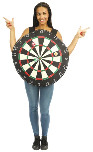 Dartscheiben-Kostüm mit 3 Klettbällen für Erwachsene - Einheitsgröße