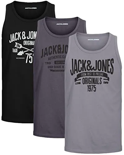 JACK & JONES Herren Tank-Tops mit Vielfältigen Prints in grau von Jack & Jones