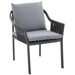 MWH Patro Stapelstuhl Aluminium/Rope - Iron Grey - Stylischer Stapelstuhl für Garten und Balkon. Langlebiges Aluminiumgestell und atmungsaktive Rope-Bespannung bieten Komfort und Stabilität. Praktisch stapelbar und pflegeleicht für vielseitige Nutzung im Freien.