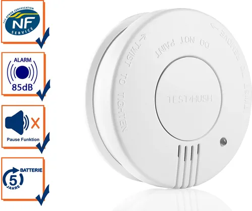 Smartwares FSM-11516 Rauchmelder – 5-Jahres-Batterie - Rauchmelder mit Schlummerfunktion zur Vermeidung von Fehlalarmen und 5 Jahren Batterielaufzeit. Ideal für sicheren Schlaf und einfache Montage.