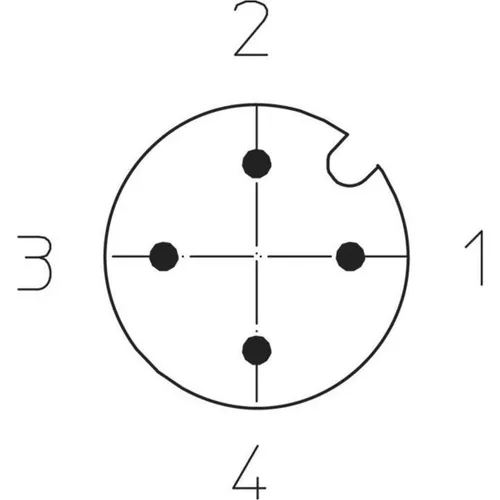 Lutronic 1086 Sensor-/Aktor-Steckverbinder, konfektioniert M12 Stecker, gerade 5.00m Polzahl Sensoren: 4 1St.