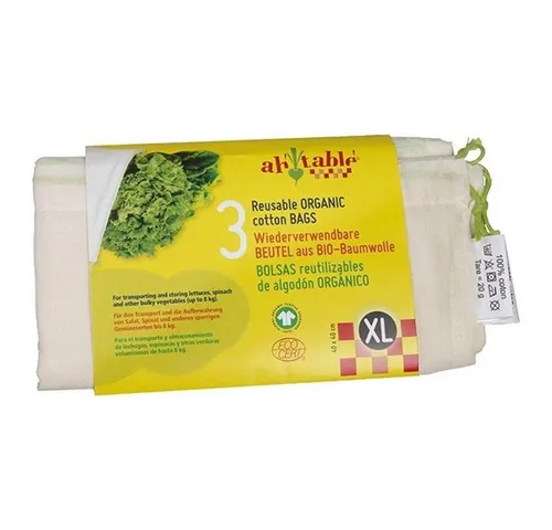 ecodis Einkaufsbeutel 3 Baumwollbeutel - Größe XL 40x40cm