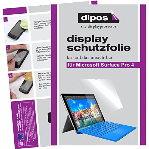 dipos I 2X Schutzfolie klar kompatibel mit Microsoft Surface Pro 4 Folie Displayschutzfolie