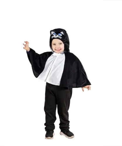 Seruna Katzen-Kostüm, F151 74-86, Umhang für Baby Babies Klein-Kind, Mieze-Katze Kostüm-e Fasching Karneval Kleinkinder-Karnevalskostüme Kinder-Faschingskostüme