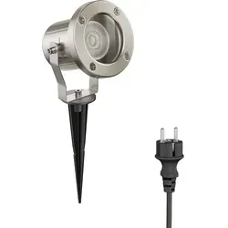 ledscom.de Gartenstrahler MIBU mit Erdspieß, IP55, chrom matt - Lampen für den Außenbereich, schwenkbarer Leuchtenkopf und hohe Lichtleistung von 1103 lm für eine individuelle und einladende Beleuchtung.