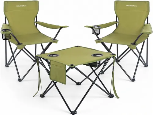 HOMECALL Campingstuhl Campingtisch mit Stühlen – Klappstuhl Set für Outdoor-Aktivitäten