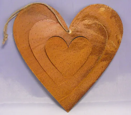 Metall-Deko Hänger Herzhänger ROSTLIEBE Herz Fächeroptik ca. 13 cm  x 13 cm NEU