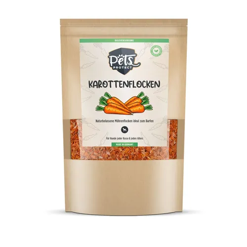 KAROTTENFLOCKEN für Hunde | Möhren Mohrrüben Futterflocken | BARF Zusatz | 1 kg