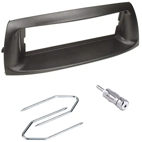 Sound Way 1 DIN Autoradio RadioRahmen RadioBlende, Antennenadapter, Schlüssel kompatibel mit Citroen Nemo, FIAT Fiorino Qubo, Peugeot Bipper