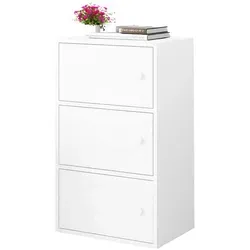 Skandinavische Loft-Kommode in Weiß mit 3 Regalen