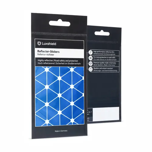 Luxshield Reflektoren Sticker Set blau - Dreiecke klein - für Fahrrad Roller