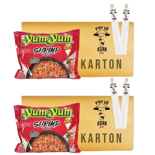 60erPack (60x60g) Yum Yum Shrimps Geschmack Instant Nudelsuppe Tütensuppen