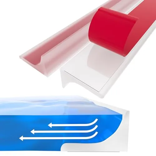 Schwallschutzleiste Dusche Selbstklebend, Silikon Wasserstopper Dusche Schwallschutz, Selbstklebende Duschschwelle Duschdichtung, TüRdichtung Duschwasserstop für Rahmenlose Duschtür (Transparent, 2M)