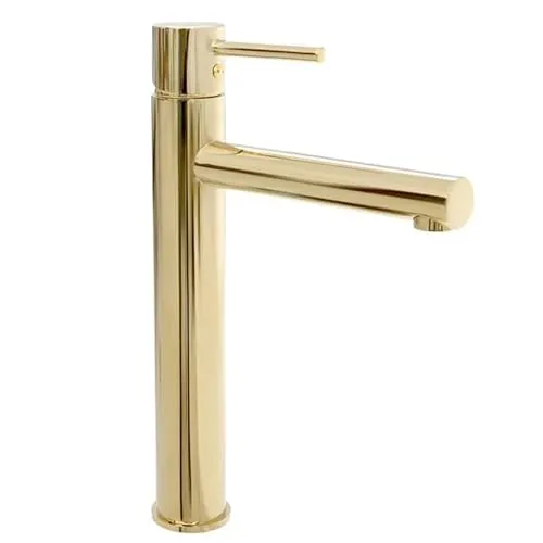 Wasserhahn Armatur Einhebel Waschbeckenarmatur Gold Rea Design - Moderne Waschbeckenarmatur in elegantem Gold, mit wassersparendem Design und einer Auslaufhöhe von 220 mm, ideal für Ihr Badezimmer.