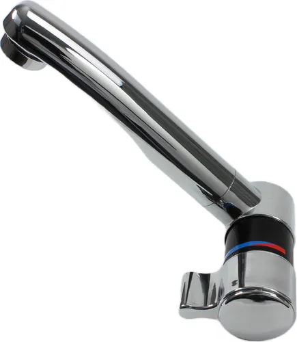 Comet London Wasserhahn Mischbatterie schwarz/chrom mit schwenkbarem Auslauf - Hochwertige Mischbatterie für Wohnwagen und Boote. Der schwenkbare Auslauf ermöglicht flexibles Arbeiten und platzsparendes Klappen. Inklusive Microschalter für einfache Bedienung.