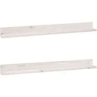 vidaXL Wandregale 2 Stk. Weiß aus massivem Kiefernholz - Regale aus massivem Kiefernholz, ideal zur Aufwertung jeder Wand. Bieten viel Stauraum für Bücher und Dekorationen, mit rustikaler Optik und einfacher Reinigung.