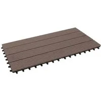 KARAT WPC Klickfliese Royal Wetterbeständige Terrassenfliese Dunkelbraun 30 x 60 cm