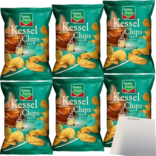Funny-Frisch Salt & Vinegar Kesselchips 6er Pack 6x120g Packung usy Block
