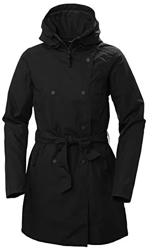 Helly Hansen Damen W Welsey II Trench Insulated Jacke, Schwarz, S - Übergangsjacke mit 100% Polyester, bietet vollständigen Schutz vor den Elementen und hohen Tragekomfort. Ideal für wechselhaftes Wetter, mit abnehmbarem Hüftgurt und praktischen YKK-Reißverschlüssen.