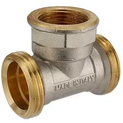 Messing T-Stück für Klemmringverschraubung 1'' Eurokonus