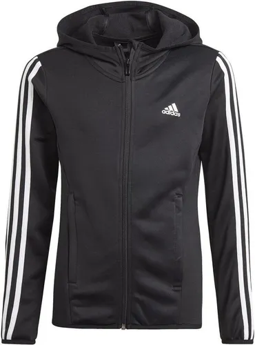 adidas Sportswear Kapuzensweatjacke G 3S FZ HD BLACK/WHITE - Zip Hoodie für Kinder und Teens, aus feuchtigkeitsregulierendem AEROREADY Material für optimalen Tragekomfort, ideal an kalten Tagen und umweltfreundlich durch Primegreen Recyclingmaterialien.
