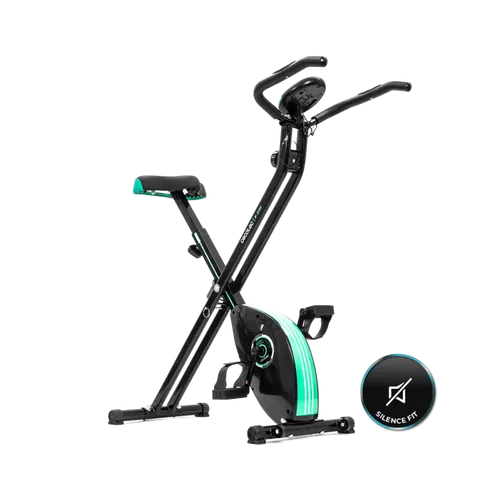 Cecotec X-bike Heimtrainer Silber - Fahrradergometer mit klappbarem Design, Silence Fit System für leises Training und Herzfrequenzmesser für sicheres Workout. Ideal für Zuhause, max. Benutzergewicht 100 kg.