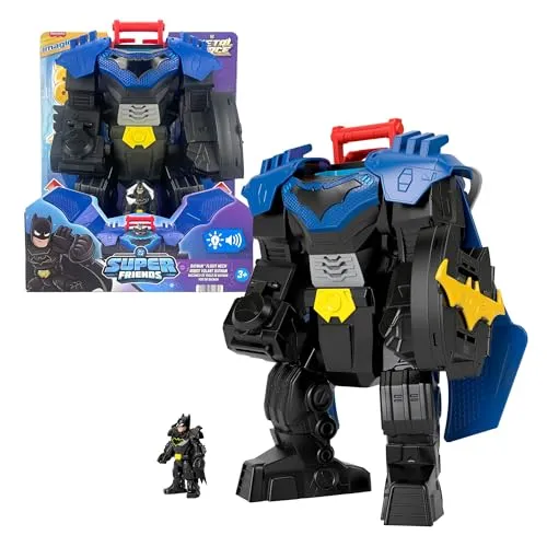 Fisher-Price Imaginext DC Super Friends Batman Flug-Mech - Spielfiguren mit Lichtern und Geräuschen, ideal für kleine Superhelden zur Förderung der Feinmotorik und kreativen Spielens.