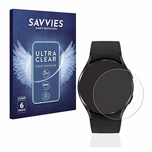 Savvies 6 Stück Schutzfolie für Samsung Galaxy Watch 4 (40mm) Displayschutz-Folie Ultra-Transparent