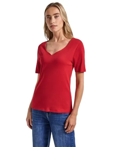 STREET ONE Damen T-Shirt, Gr. 38, racing rot von Street One