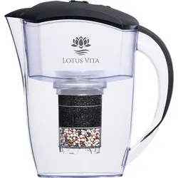 Lotus Vita Wasserfilter Kanne Esprit 1,3L - Anthrazit - Wasserfilter für Zuhause mit BPA-freiem Design, filtert 99,9% Schadstoffe und sorgt für geschmackvolles Wasser. Ideal für 1-3 Personen und schnelles Filtern in 5 Minuten pro Liter.