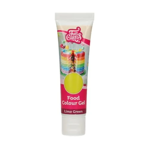 FunCakes Food Colour Gel Lime Green: Hochkonzentrierte Lebensmittelfarbe für Teig, Sahne, Fondant, Marzipan. Einfache Dosierung. Einzelne Tropfen, um lebendige Farben zu erzeugen. Halal. 30 g.
