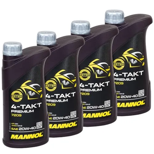 Motoröl 4-Takt Premium 20W40 MANNOL API SN 4 Liter für MBK MZ/MUZ Vespa Victory Yamaha XC Country Fun Boardwalk Cross Country Cross Roads Hammer Judge Kingpin Vegas BT FJ FJR FZ FZR GTS SR TDM