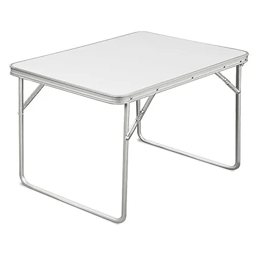 Casaria Campingtisch Klappbar 80x60cm - Camping-Möbel, platzsparend und wetterfest mit leichtem Alu-Gestell und praktischem Tragegriff für einfachen Transport.
