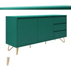 SalesFever Sideboard aus MDF | Stilvolles Design in Grün in gold von SalesFever